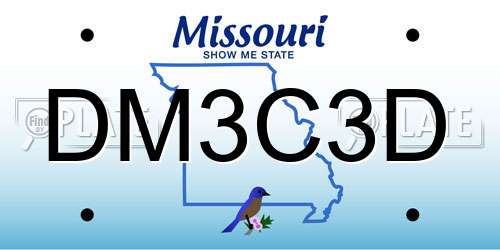 DM3C3D Missouri License Plate