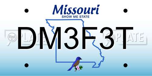 DM3F3T Missouri License Plate