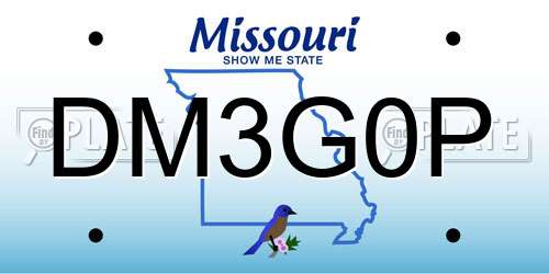DM3G0P Missouri License Plate
