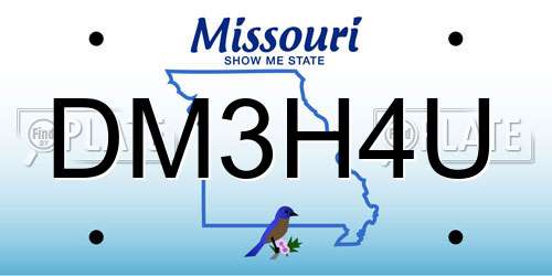 DM3H4U Missouri License Plate