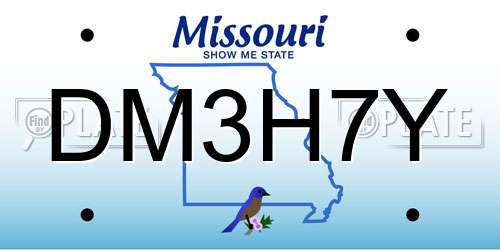 DM3H7Y Missouri License Plate