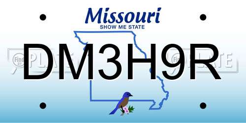 DM3H9R Missouri License Plate