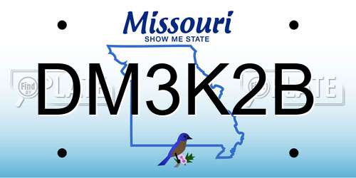 DM3K2B Missouri License Plate