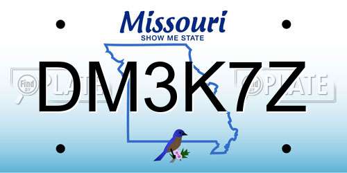 DM3K7Z Missouri License Plate