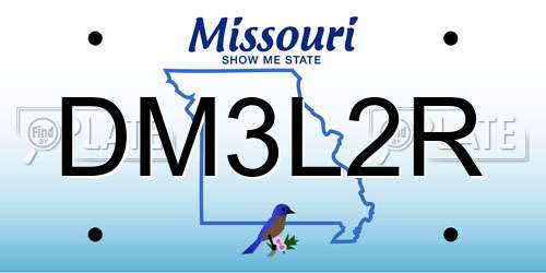DM3L2R Missouri License Plate