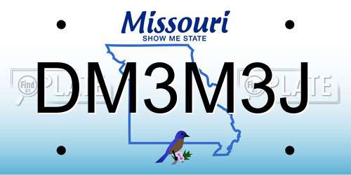 DM3M3J Missouri License Plate
