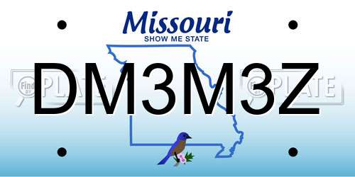 DM3M3Z Missouri License Plate