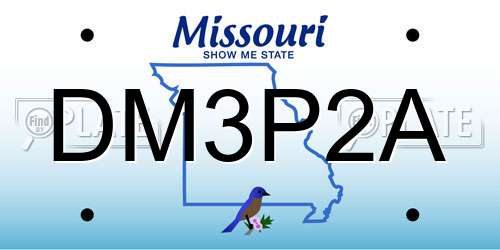 DM3P2A Missouri License Plate