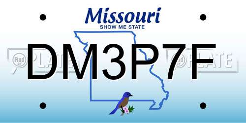 DM3P7F Missouri License Plate