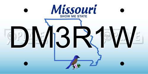 DM3R1W Missouri License Plate