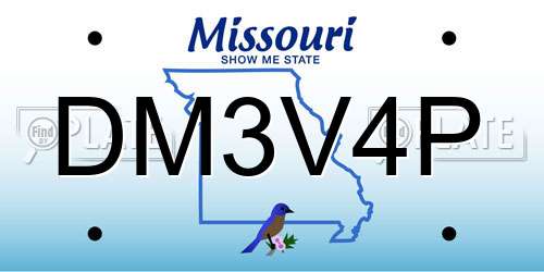 DM3V4P Missouri License Plate