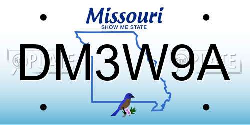 DM3W9A Missouri License Plate
