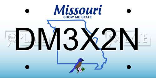 DM3X2N Missouri License Plate