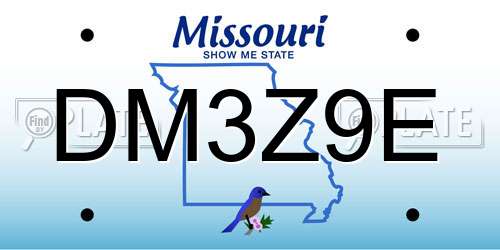 DM3Z9E Missouri License Plate