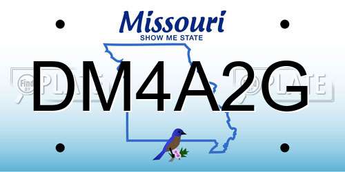 DM4A2G Missouri License Plate