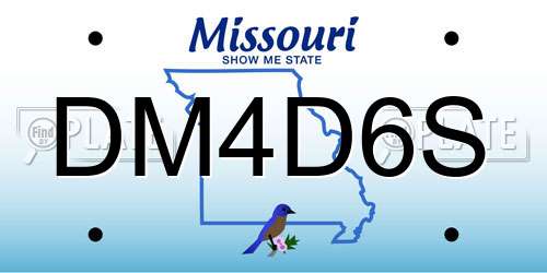 DM4D6S Missouri License Plate