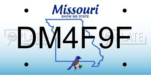 DM4F9F Missouri License Plate