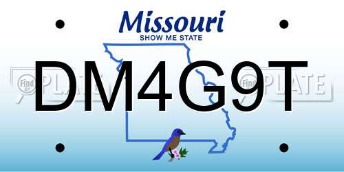 DM4G9T Missouri License Plate