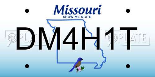 DM4H1T Missouri License Plate