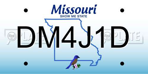 DM4J1D Missouri License Plate