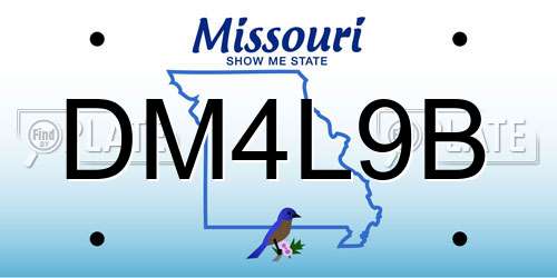 DM4L9B Missouri License Plate