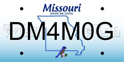 DM4M0G Missouri License Plate