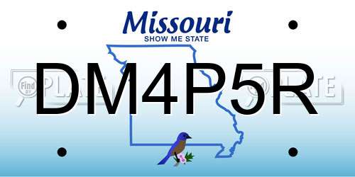 DM4P5R Missouri License Plate