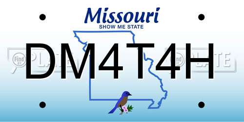 DM4T4H Missouri License Plate