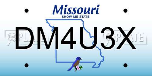 DM4U3X Missouri License Plate