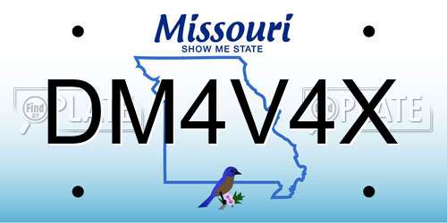 DM4V4X Missouri License Plate