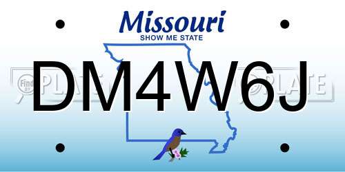DM4W6J Missouri License Plate