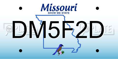 DM5F2D Missouri License Plate