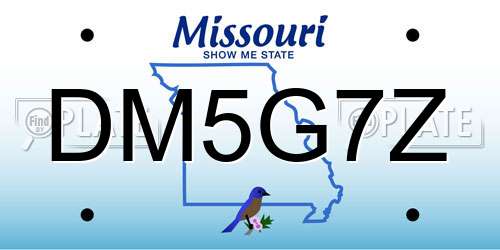 DM5G7Z Missouri License Plate