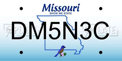 DM5N3C Missouri License Plate