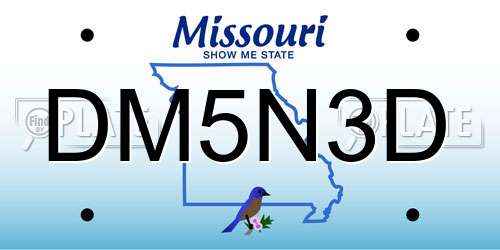 DM5N3D Missouri License Plate