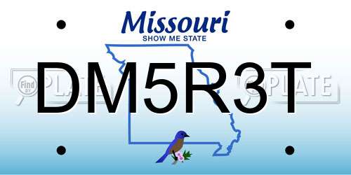 DM5R3T Missouri License Plate