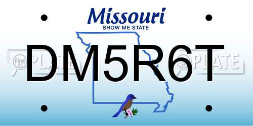 DM5R6T Missouri License Plate
