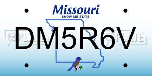 DM5R6V Missouri License Plate