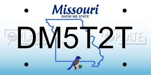 DM5T2T Missouri License Plate