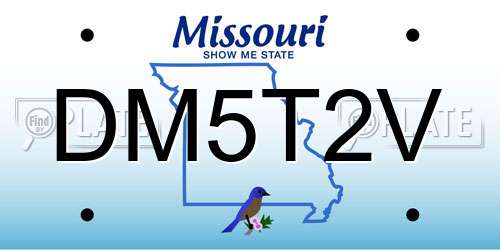 DM5T2V Missouri License Plate