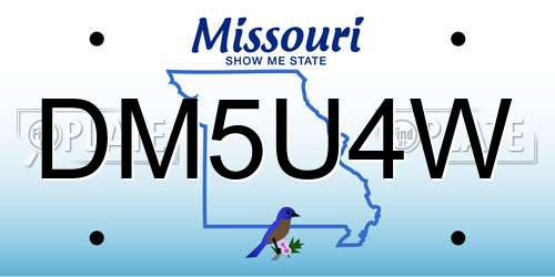 DM5U4W Missouri License Plate