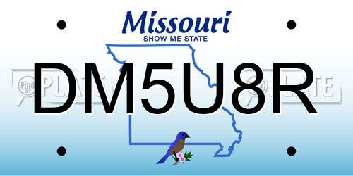 DM5U8R Missouri License Plate