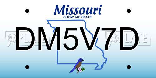 DM5V7D Missouri License Plate