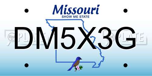DM5X3G Missouri License Plate