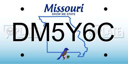 DM5Y6C Missouri License Plate