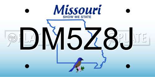 DM5Z8J Missouri License Plate