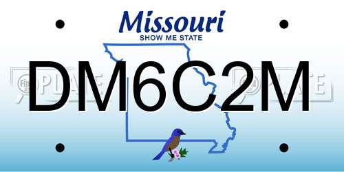 DM6C2M Missouri License Plate