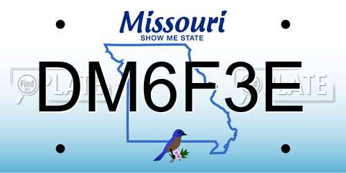 DM6F3E Missouri License Plate