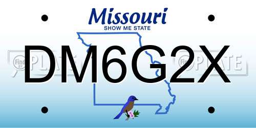 DM6G2X Missouri License Plate