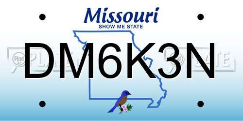 DM6K3N Missouri License Plate